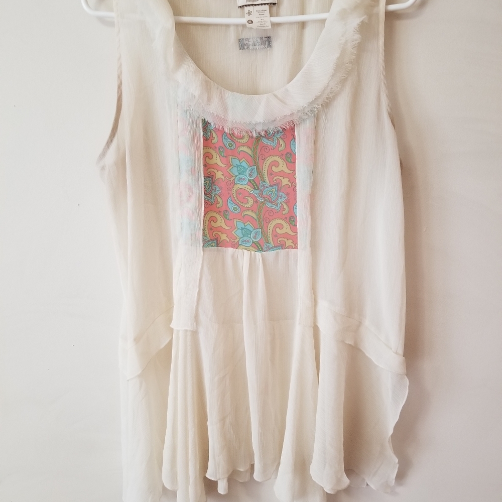 Matilda Jane Womens Wonderful Parade Palisades Boho Sheer Top sz XL